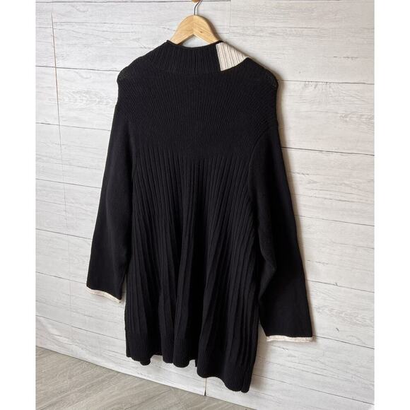 Nic + Zoe Sweater Womens Size XXL Black Onyx Cozy Up Twirl Open Front Cardigan - Picture 12 of 16